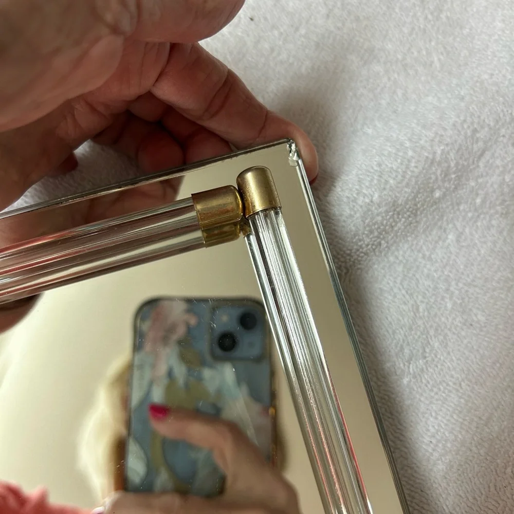 Elegant Clear and Gold Mirrored Tray